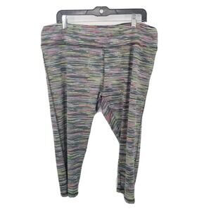 Ashley blue multicolor workout leggings womens plus size 2XL